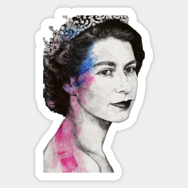 Queen Elizabeth II Street Art Portrait Trs Queen Elizabeth Autocollant TeePublic FR